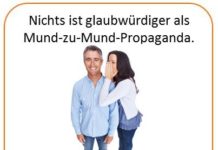 Mundpropaganda ist das Geilste
