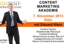 Content Marketing Akademie am 7. November in Köln