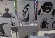 Street Art Künstler Bansky nimmt Kunstbetrieb aufs Korn